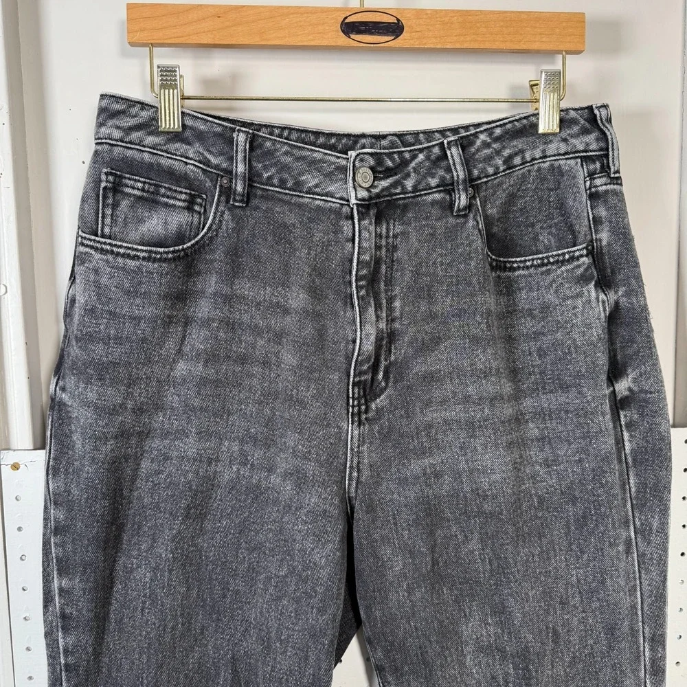 Pacsun Mom Jeans Women's Black Wash Gray‎ Denim Pockets High Rise Slim Fit - 30